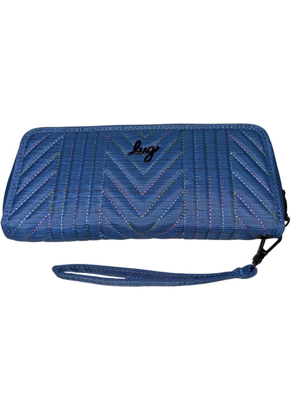 Lug Straddle Wristlet RFID Wallet, Marina with Icepop Stitching